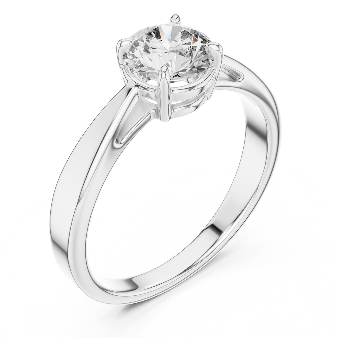 Sparkling Luxe Solitaire Round Cut Engagement Lab Diamond 1CT Ring in 18KT