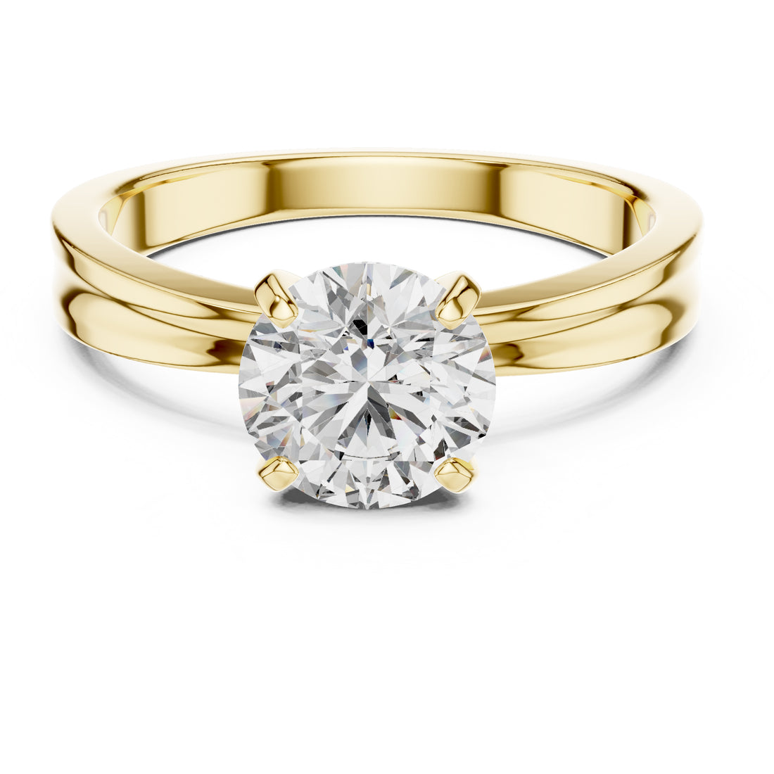 Sparkling Luxe 1.5CT Round Solitaire Engagement Lab Diamond Ring in 18KT