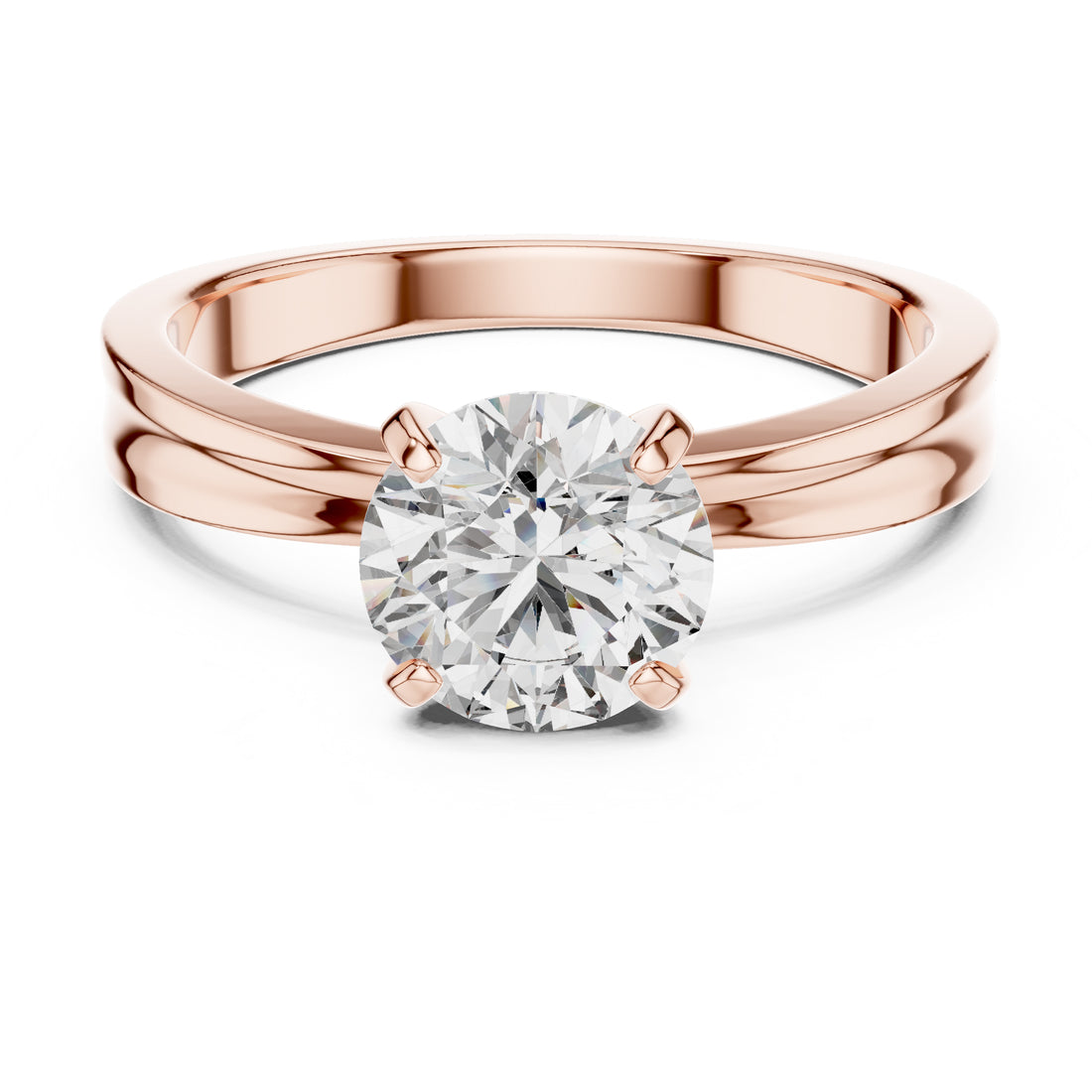 Sparkling Luxe 1.5CT Round Solitaire Engagement Lab Diamond Ring in 18KT