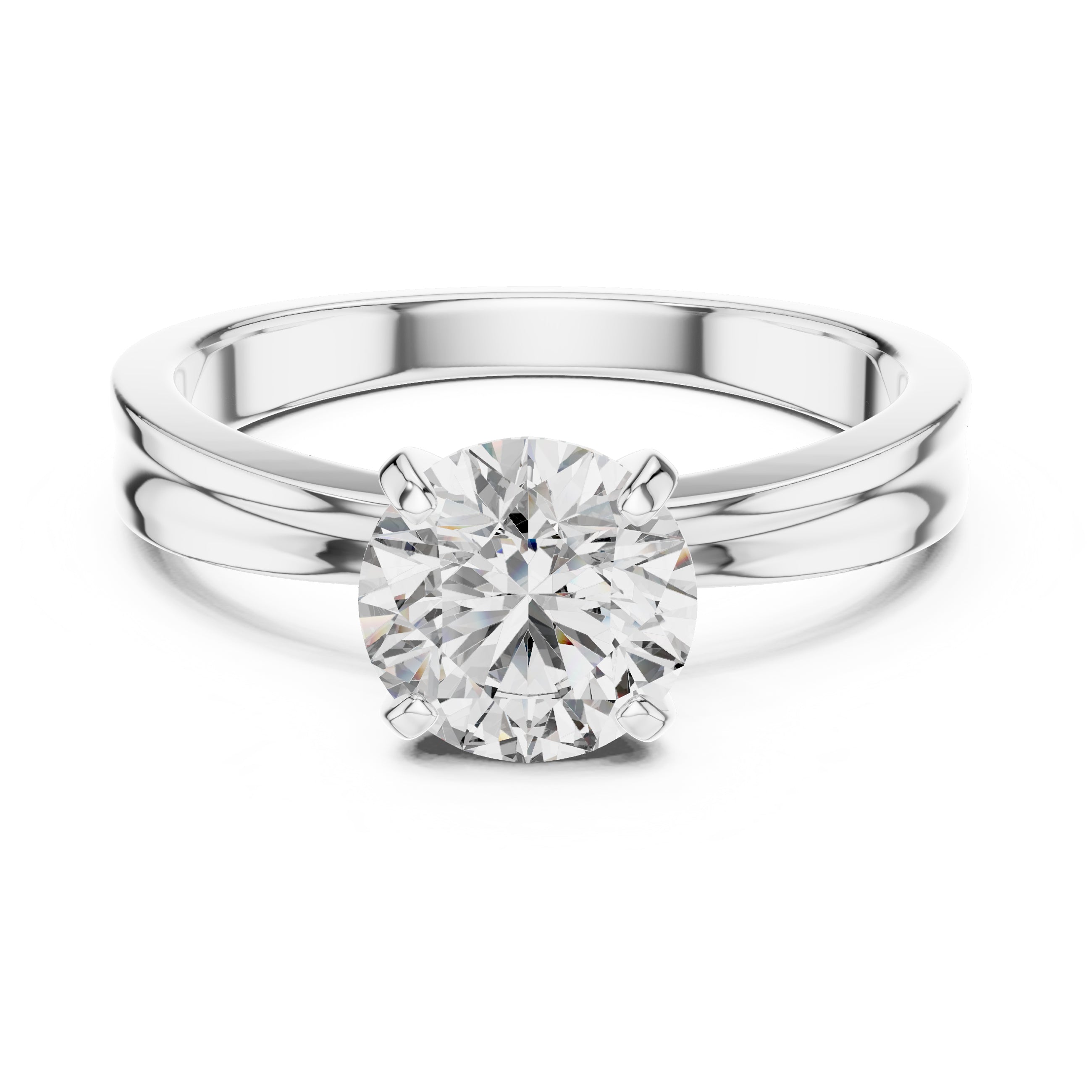 Sparkling Luxe 1.5CT Round Solitaire Engagement Lab Diamond Ring in 18KT