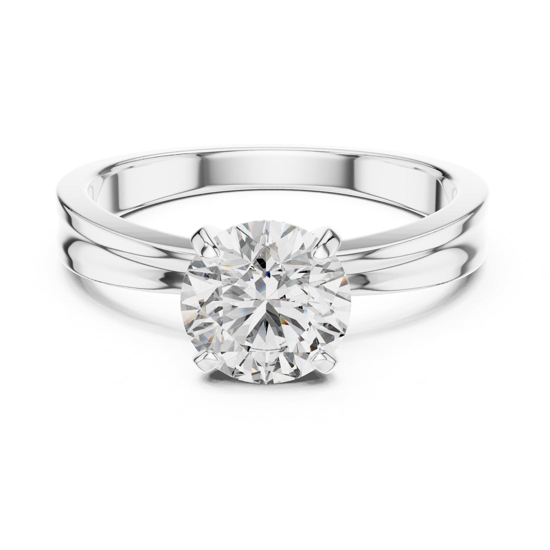 Sparkling Luxe 1.5CT Round Solitaire Engagement Lab Diamond Ring in 18KT