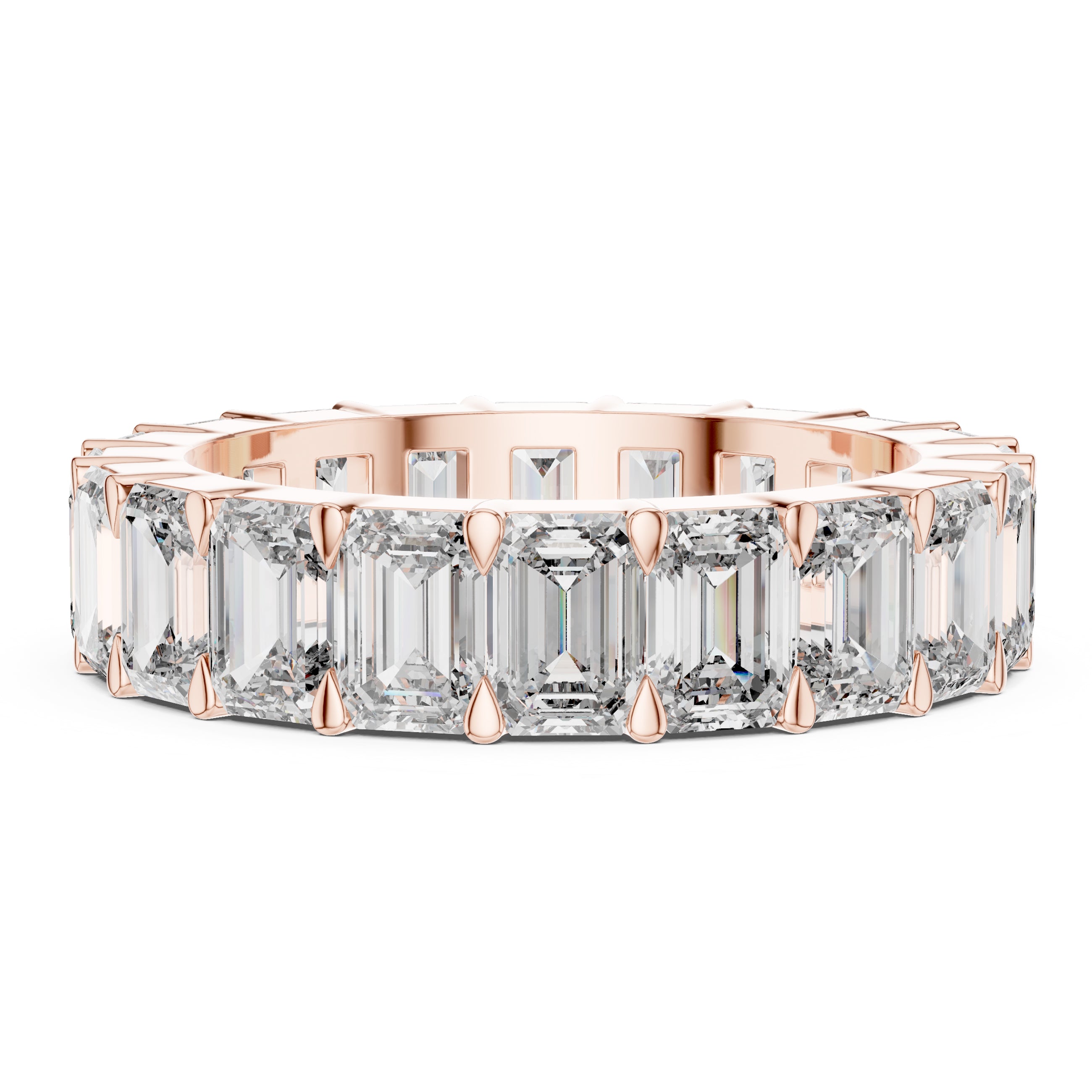 Sparkling Luxe 0.3CT Round Emerald Diamond Engagement Ring in 18KT