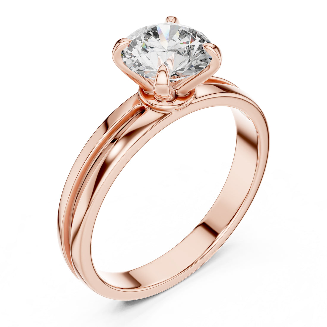 Sparkling Luxe 2CT Round Solitaire Engagement Lab Diamond Ring in 18KT