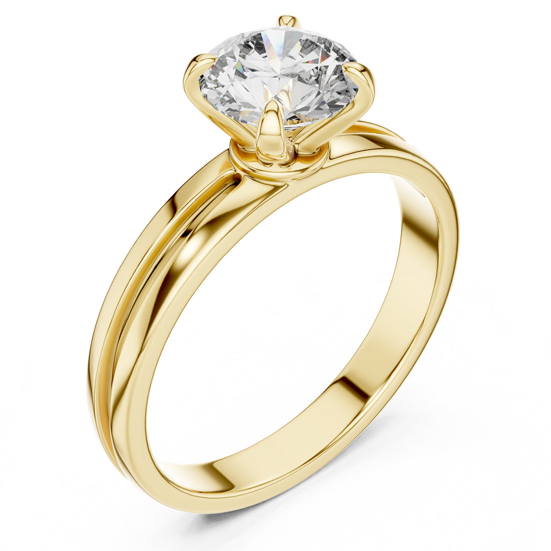 Sparkling Luxe 2CT Round Solitaire Engagement Lab Diamond Ring in 18KT