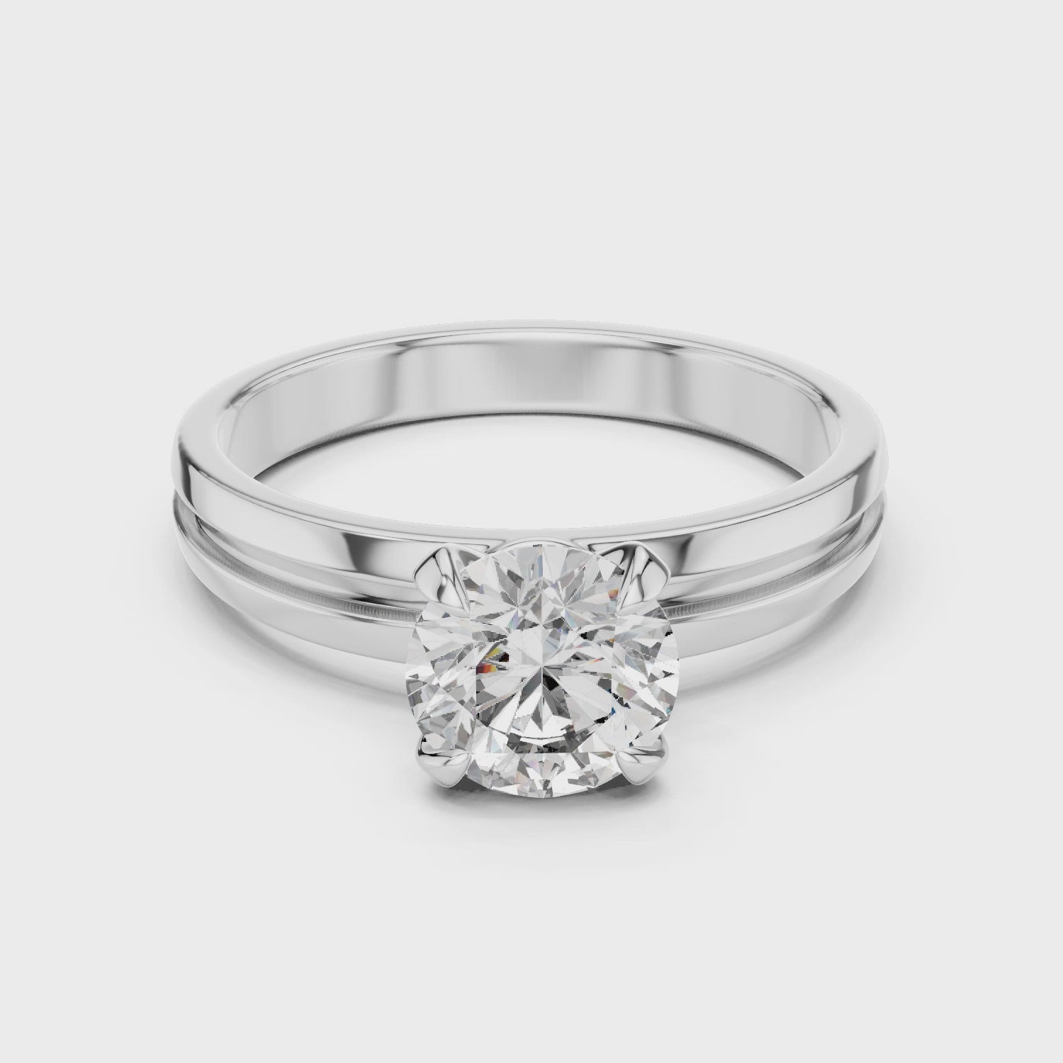 Sparkling Luxe 2CT Round Solitaire Engagement Lab Diamond Ring in 18KT
