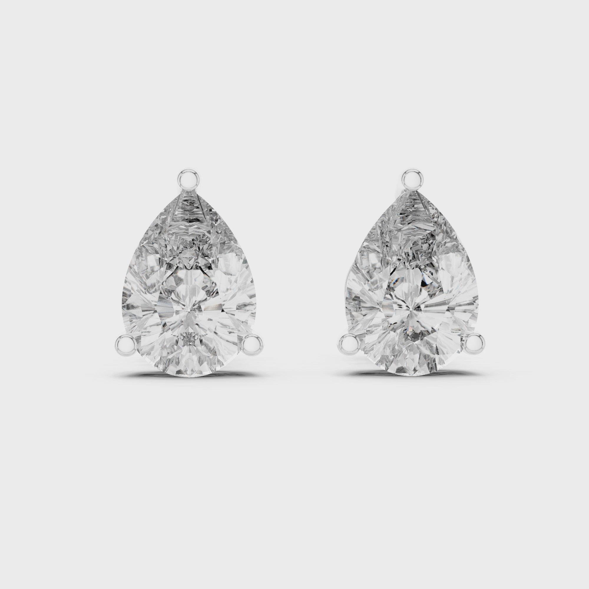 Sparkling Luxe 1.7CT Pear Cut Lab Grown Diamond Stud Earrings in 18KT