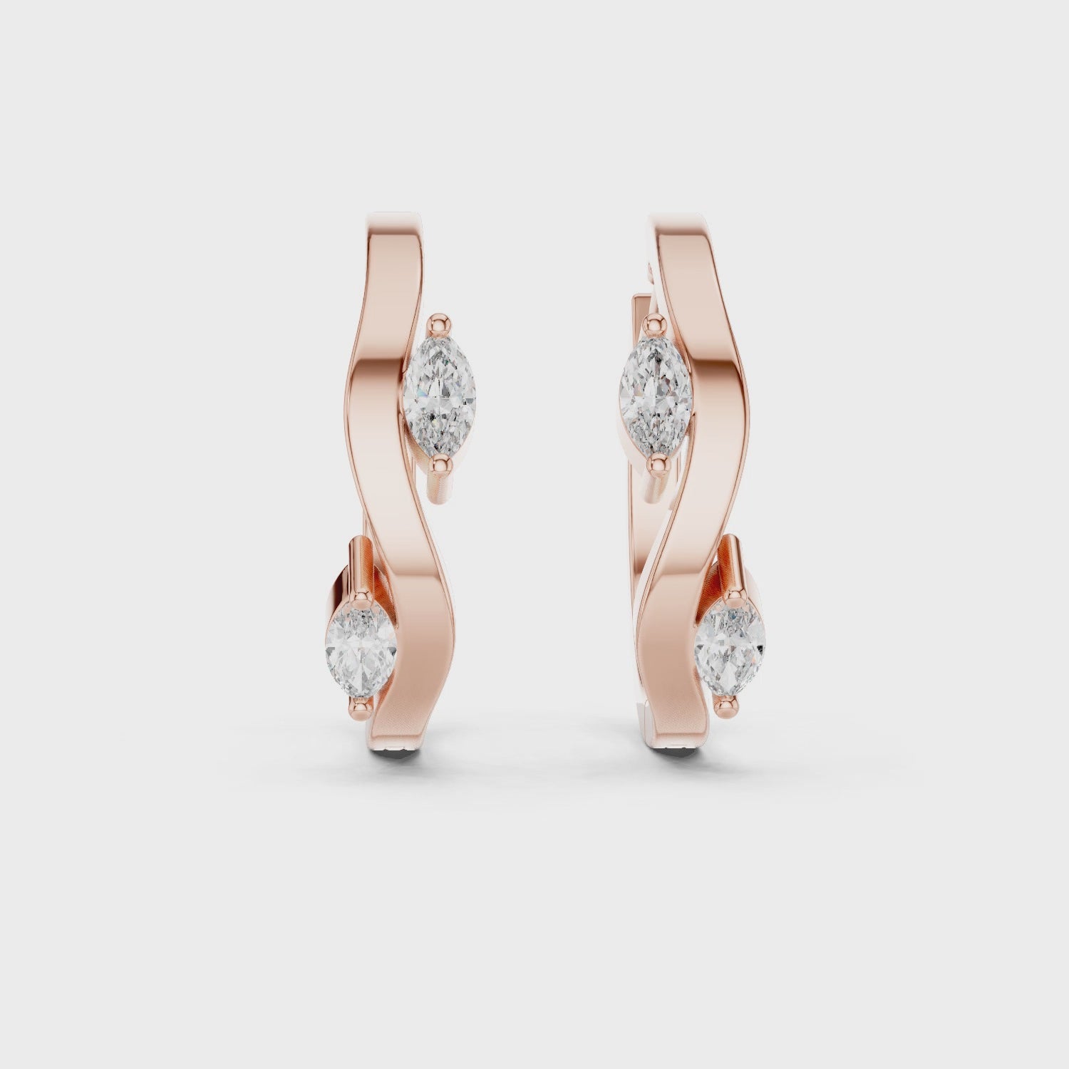 Sparkling Luxe 0.15ct Pear Shape Diamond Hoops Earrings in 18KT