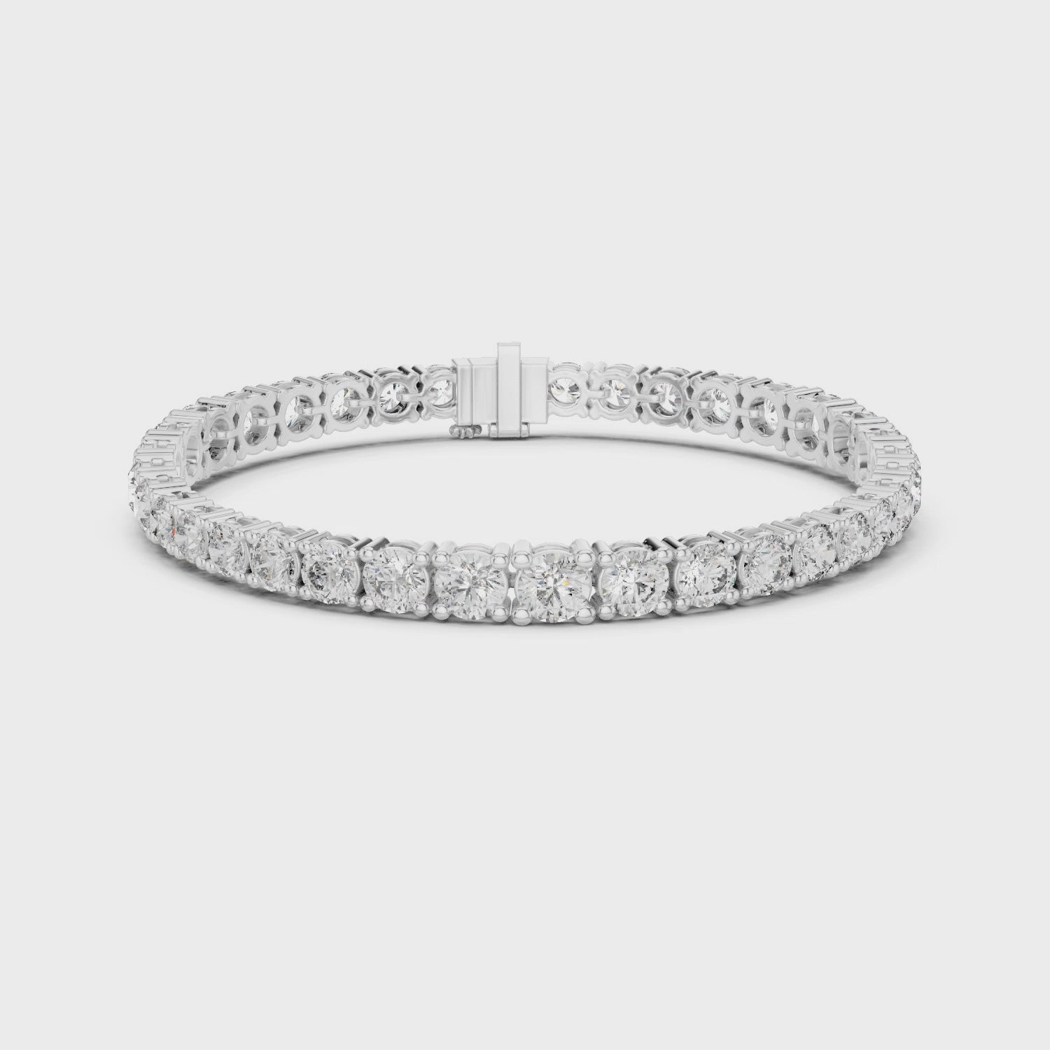 Sparkling Luxe 18KT Timeless Round Crystal Diamond Tennis Bracelet