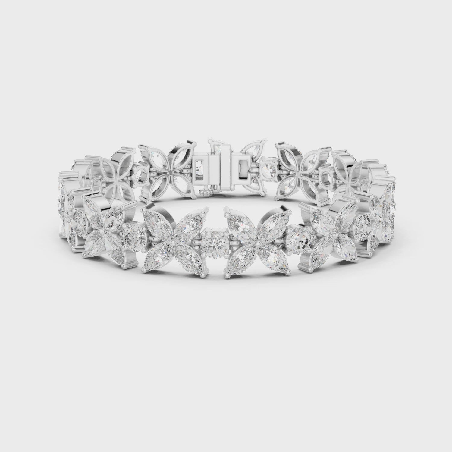 Sparkling Luxe Luxury 0.03ct Marquise Lab Grown Diamond Bracelet in 18KT