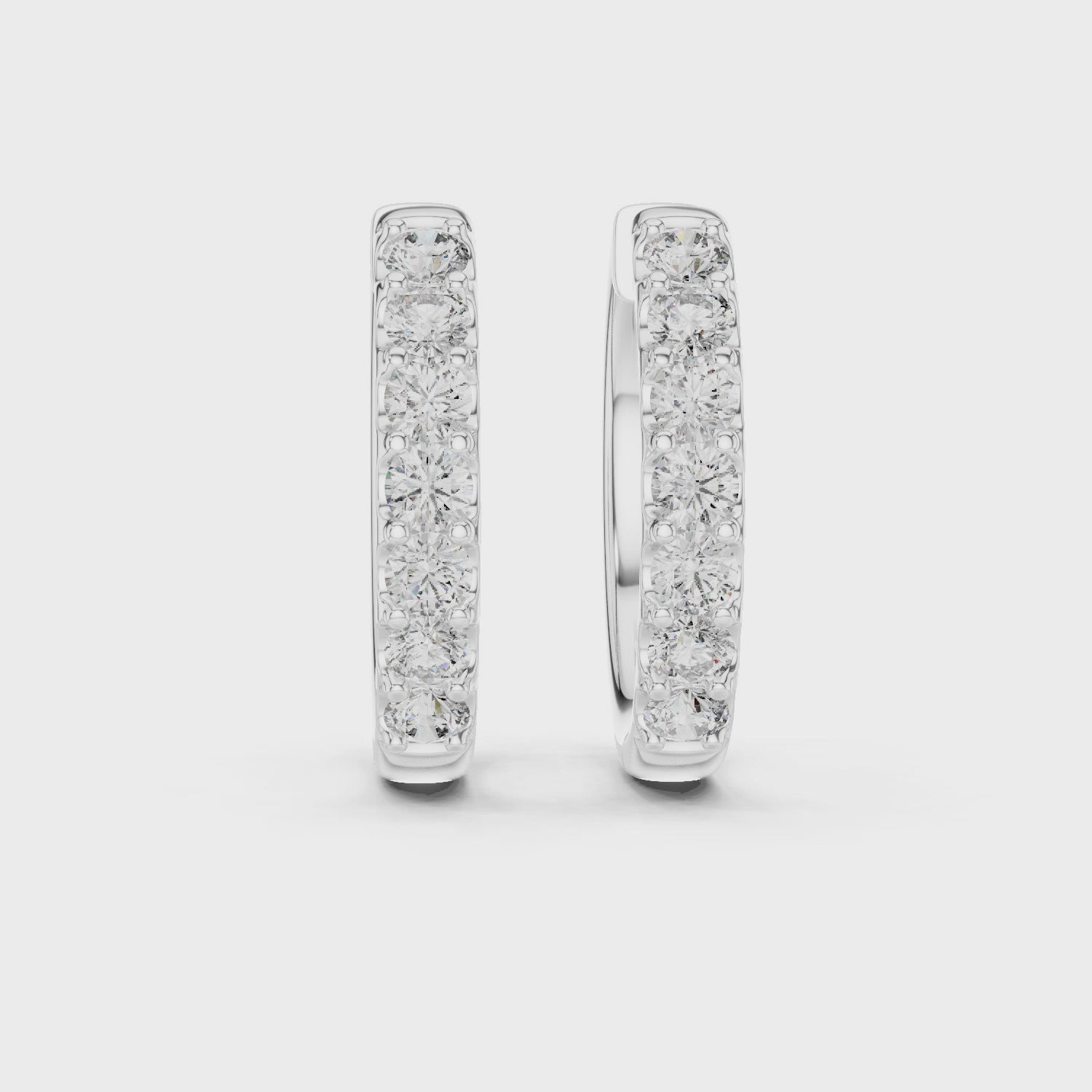 Sparkling Luxe 0.05CT Round Diamond Stud Huggies Hoops Earrings in 18KT