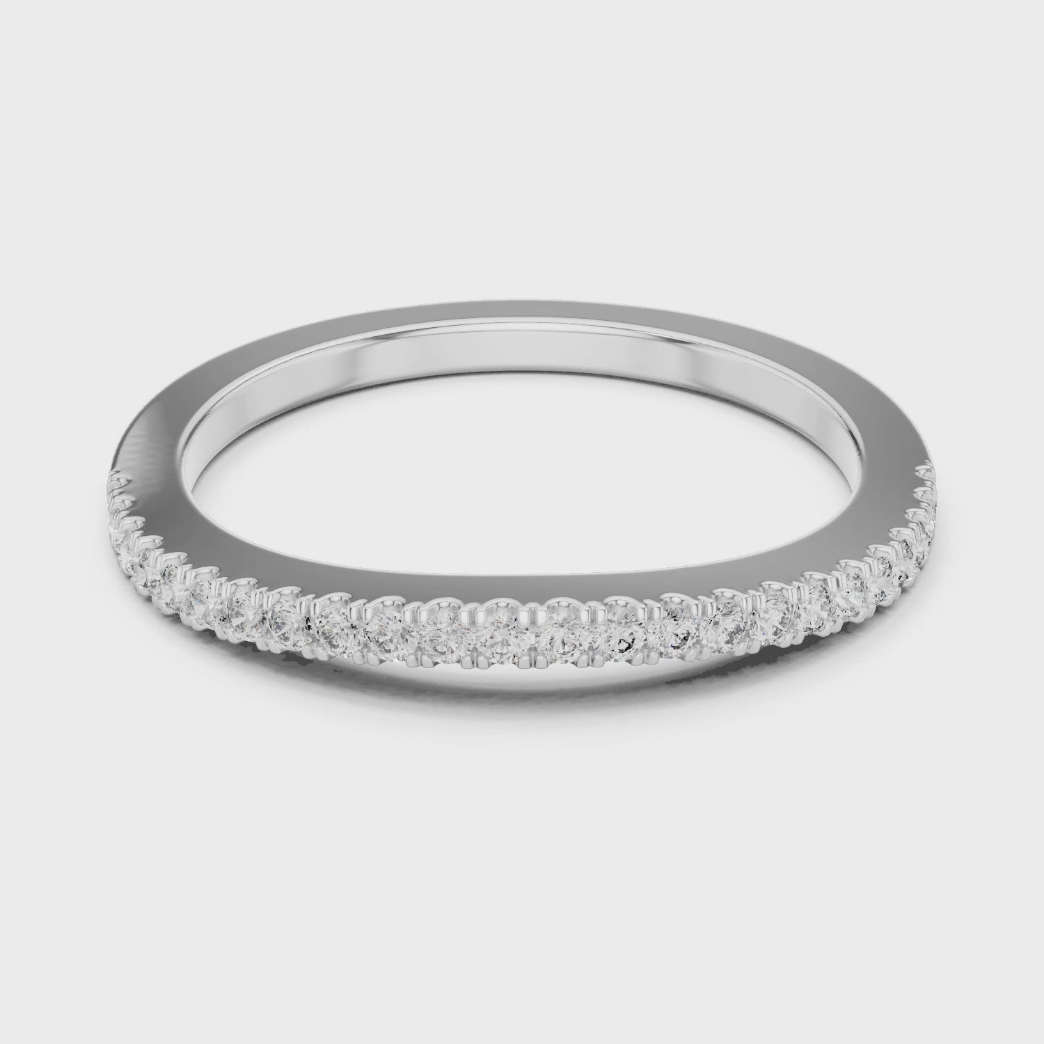 Sparkling Luxe 0.009ct Pave Diamond Stacking Engagement Ring in 18KT