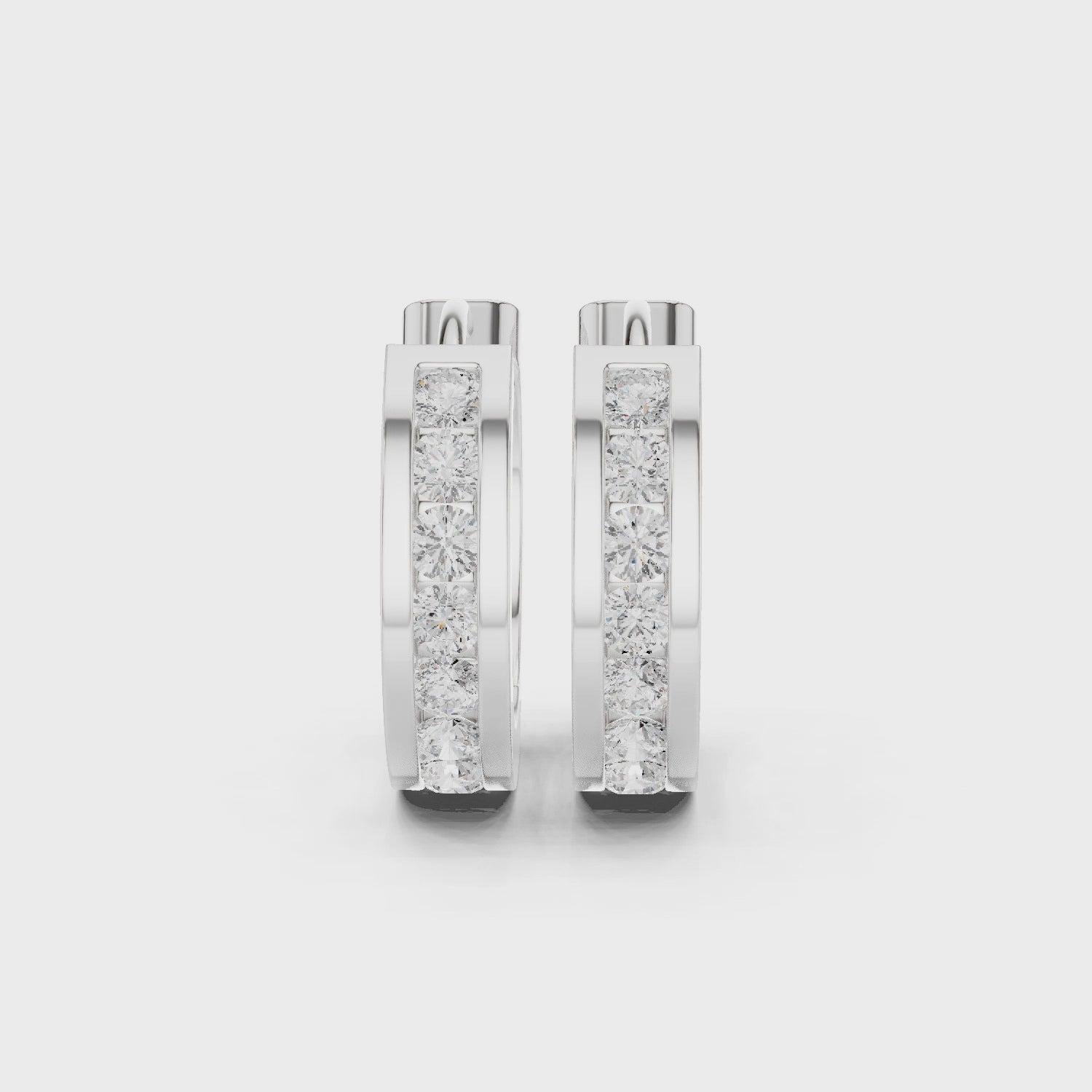 Sparkling Luxe 0.03ct 18KT Round Diamond Hoops Earrings