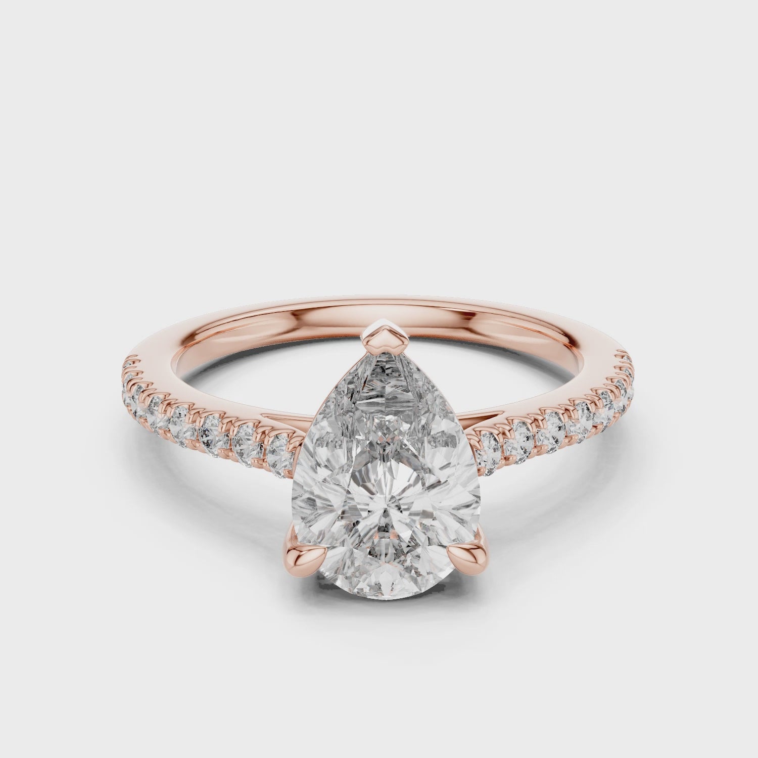 Sparkling Luxe 18KT Pear Diamond Engagement Solitare Ring 2ct