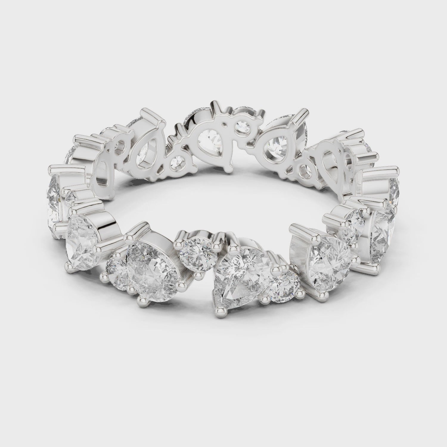 Sparkling Luxe 0.15ct 18KT Pear Round Diamond Engagement Ring