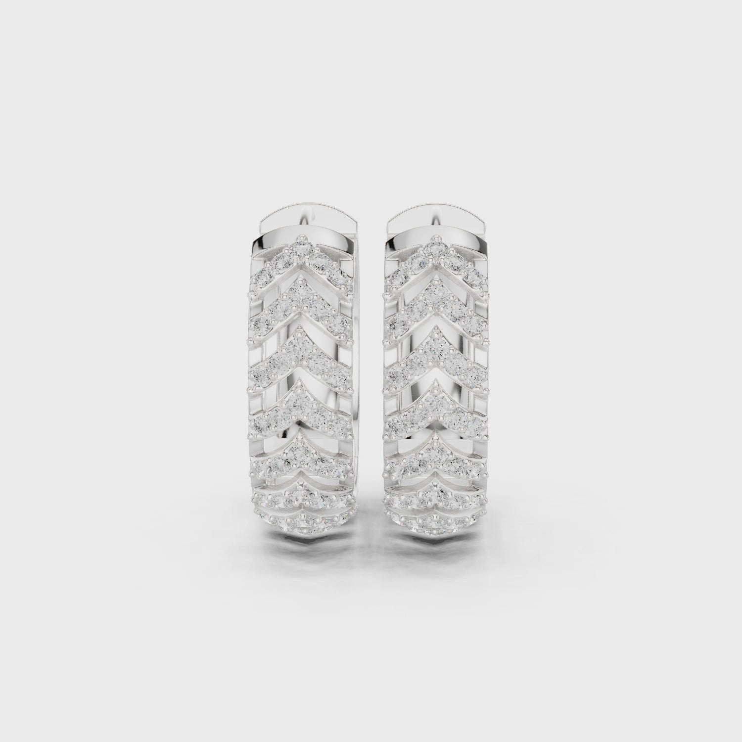 Sparkling Luxe 0.006ct 18KT V Shape Round Diamond Earrings