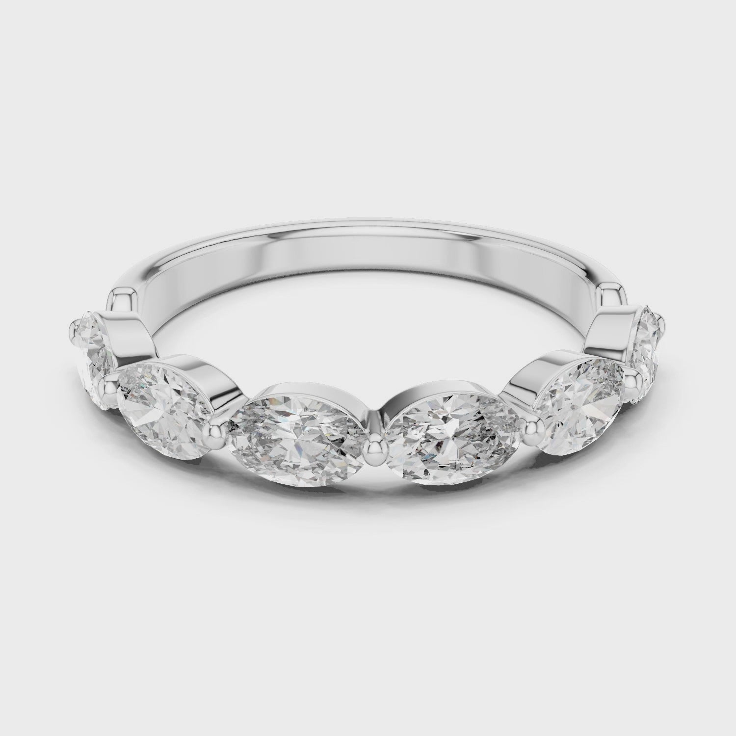 Sparkling Luxe 0.15ct Marques Diamond Eternity Band Ring in 18KT