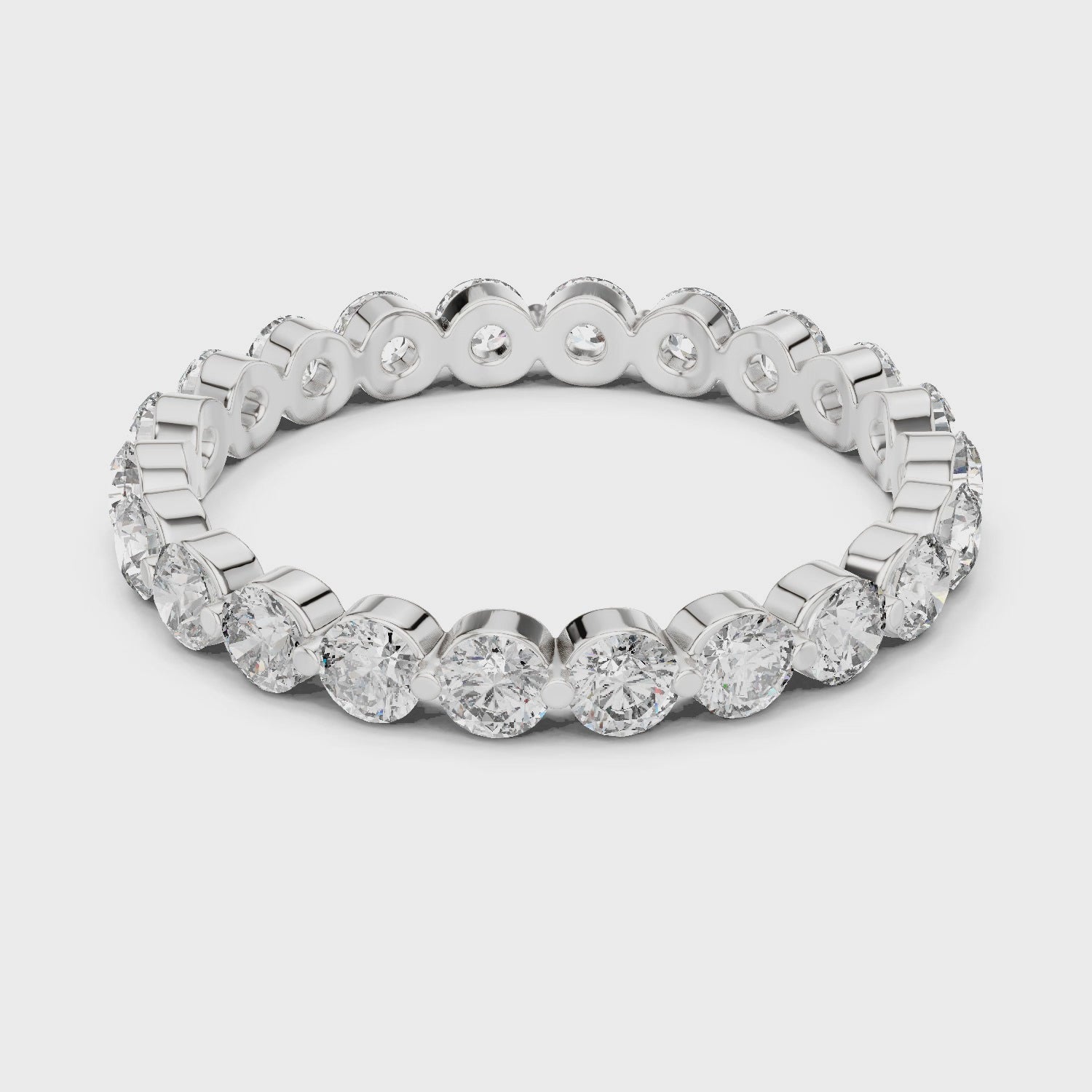 Sparkling Luxe 0.06ct 18KT Round Diamond Eternity Engagement Ring