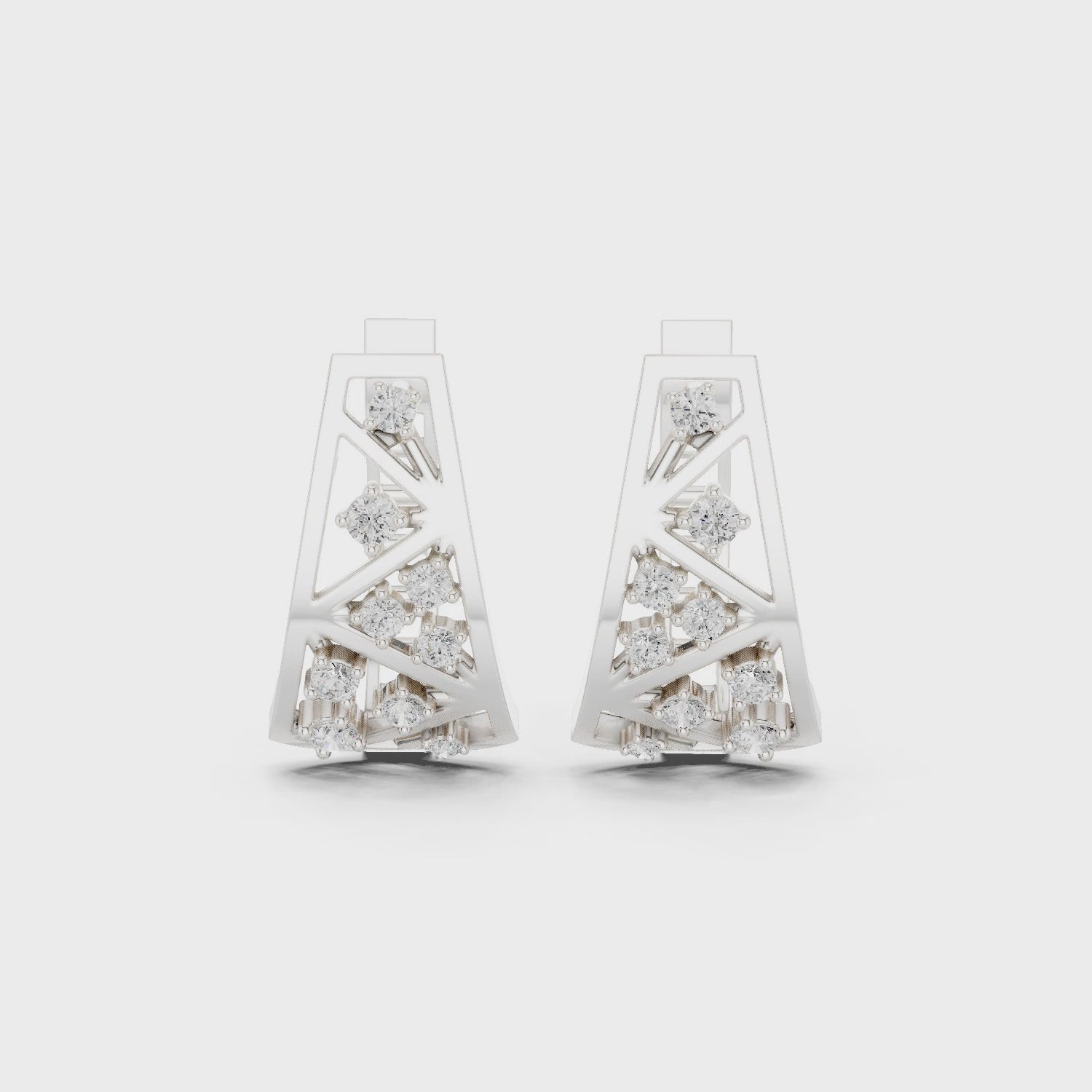 Sparkling Luxe 0.008ct 18KT Round Diamond Hoops Earrings