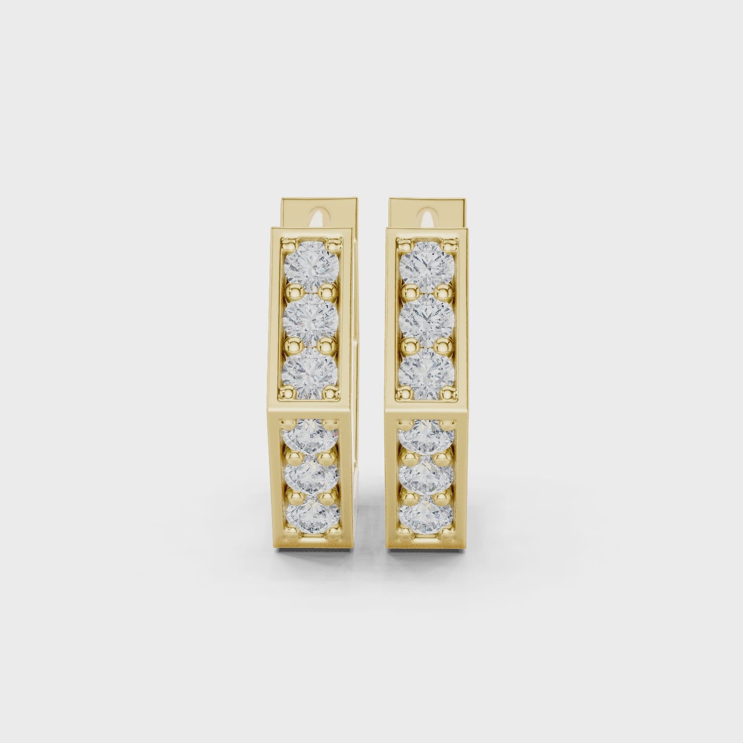 Sparkling Luxe 0.02ct 18KT Round Diamond Hoops Earrings