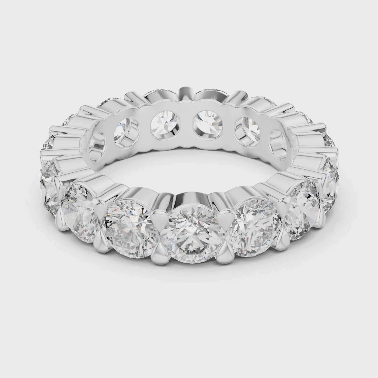 Sparkling Luxe 0.3CT Round Diamond Engagement Stack Ring in 18KT