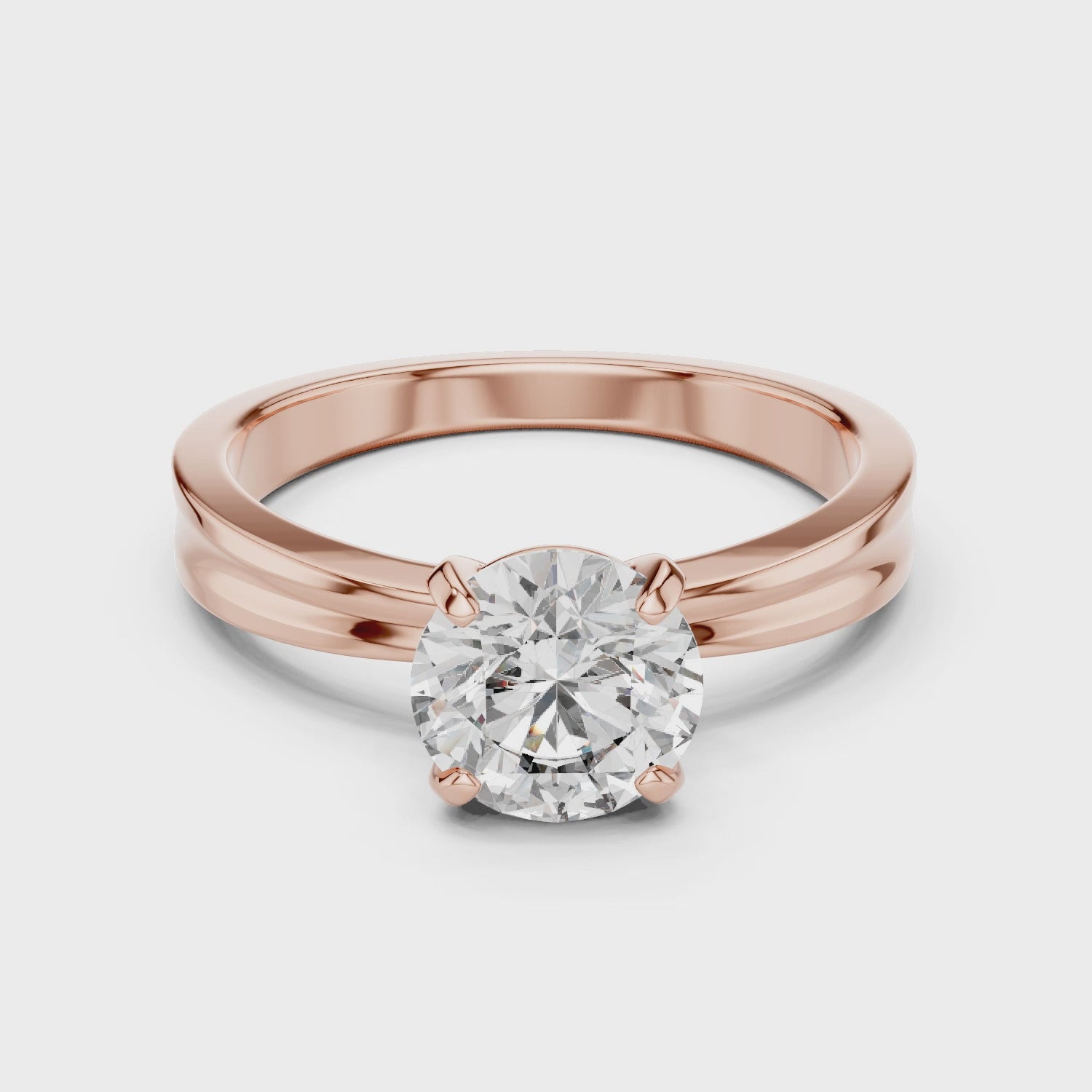 Sparkling Luxe 1.5CT Round Solitaire Engagement Lab Diamond Ring in 18KT