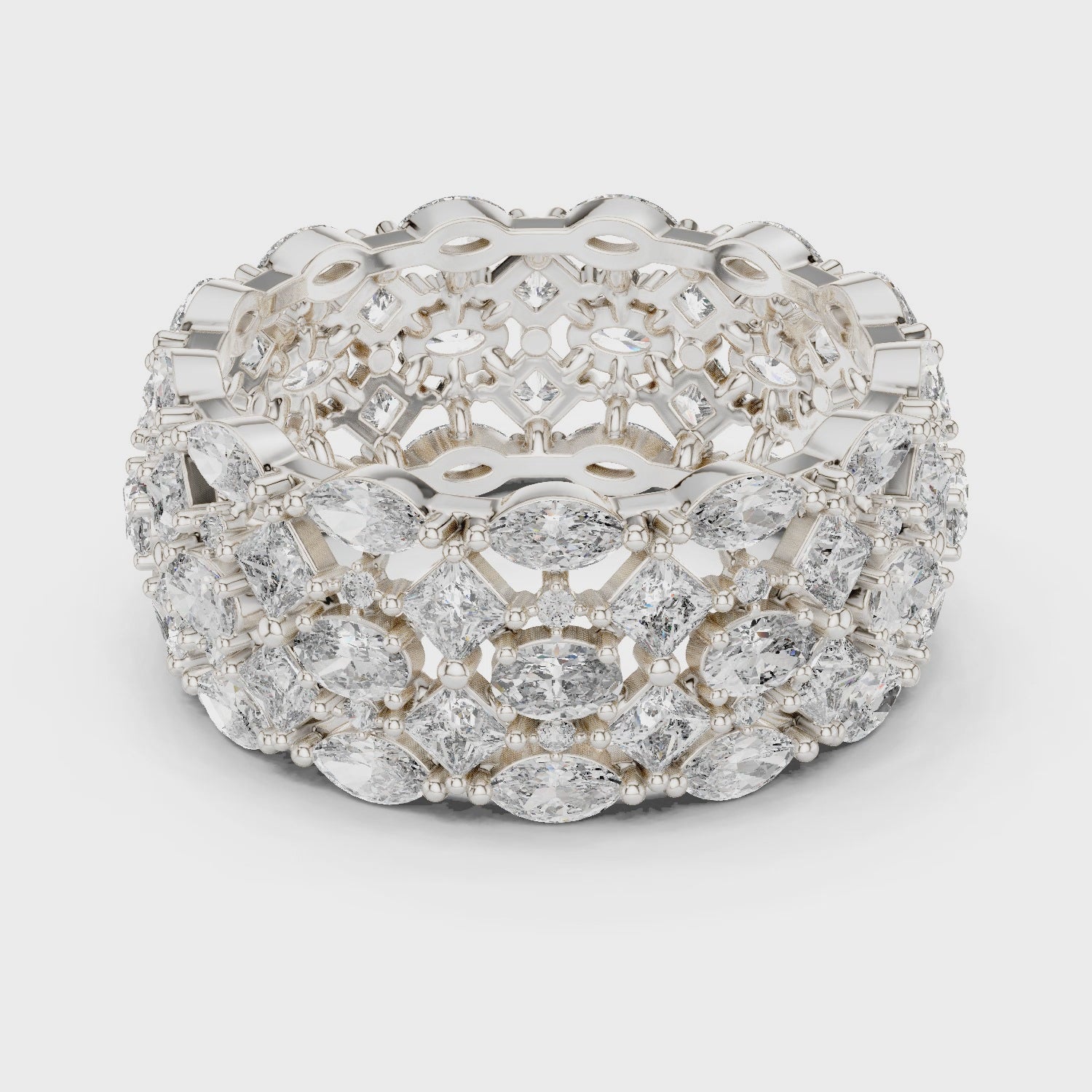 Sparkling Luxe 0.045ct Full Diamond Engagement Ring in 18KT