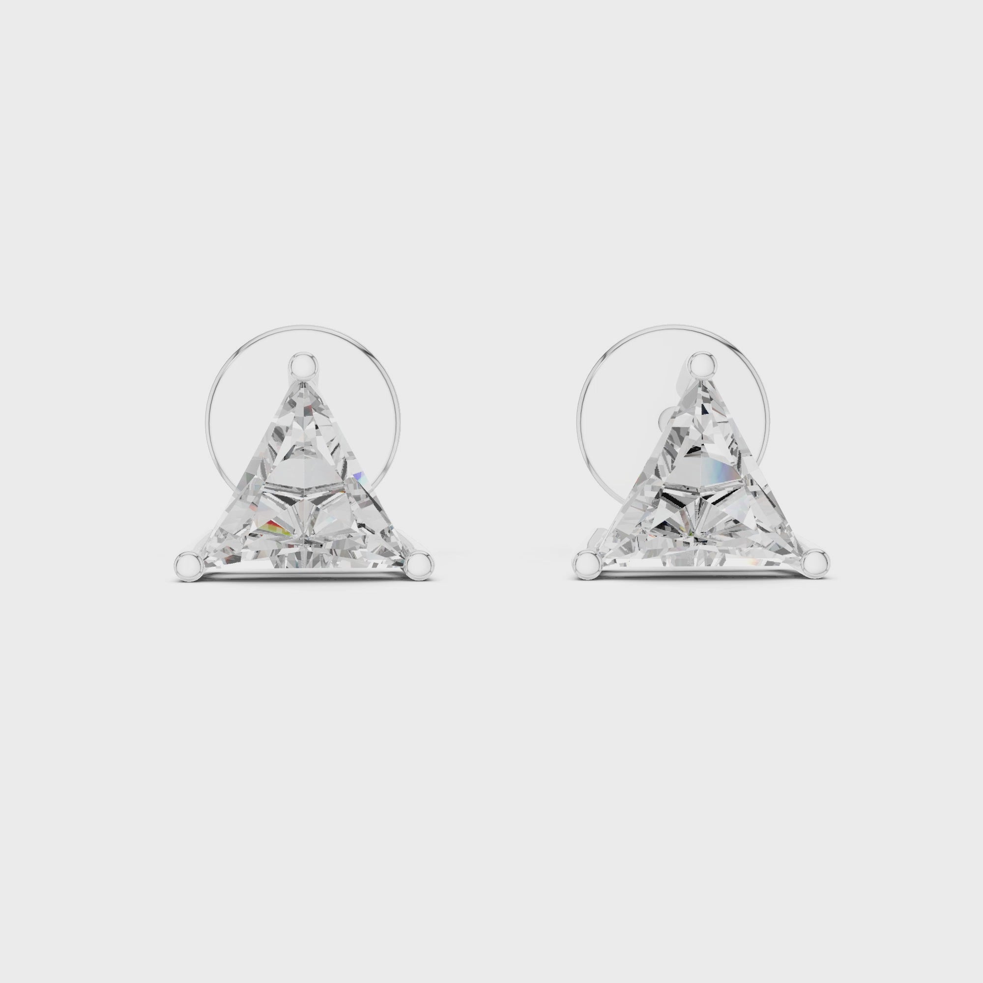 Sparkling Luxe 0.6CT Trillion Cut Lab Grown Diamond Stud Earrings