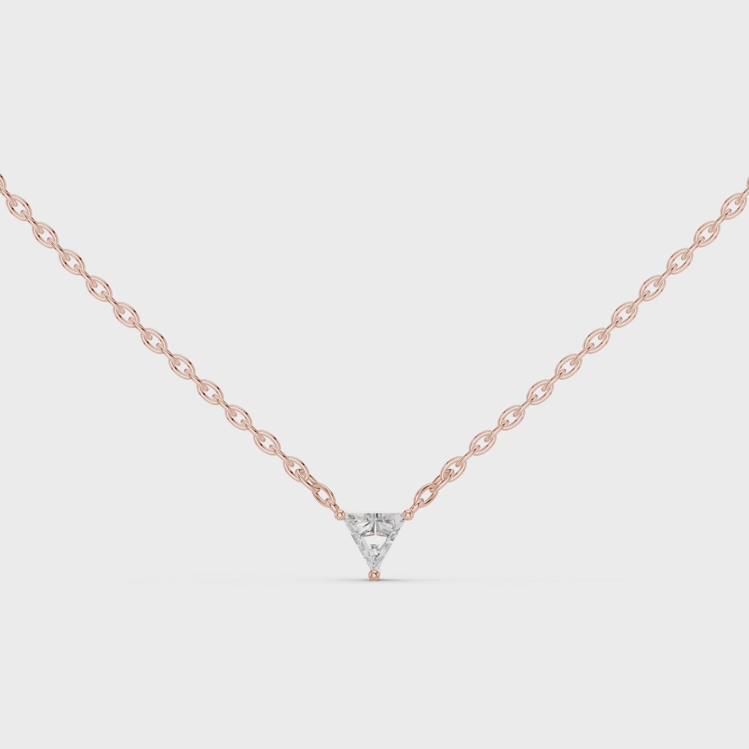 Sparkling Luxe 0.74CT Lab Grown Trillion Cut Diamond Pendant Necklace in 18KT