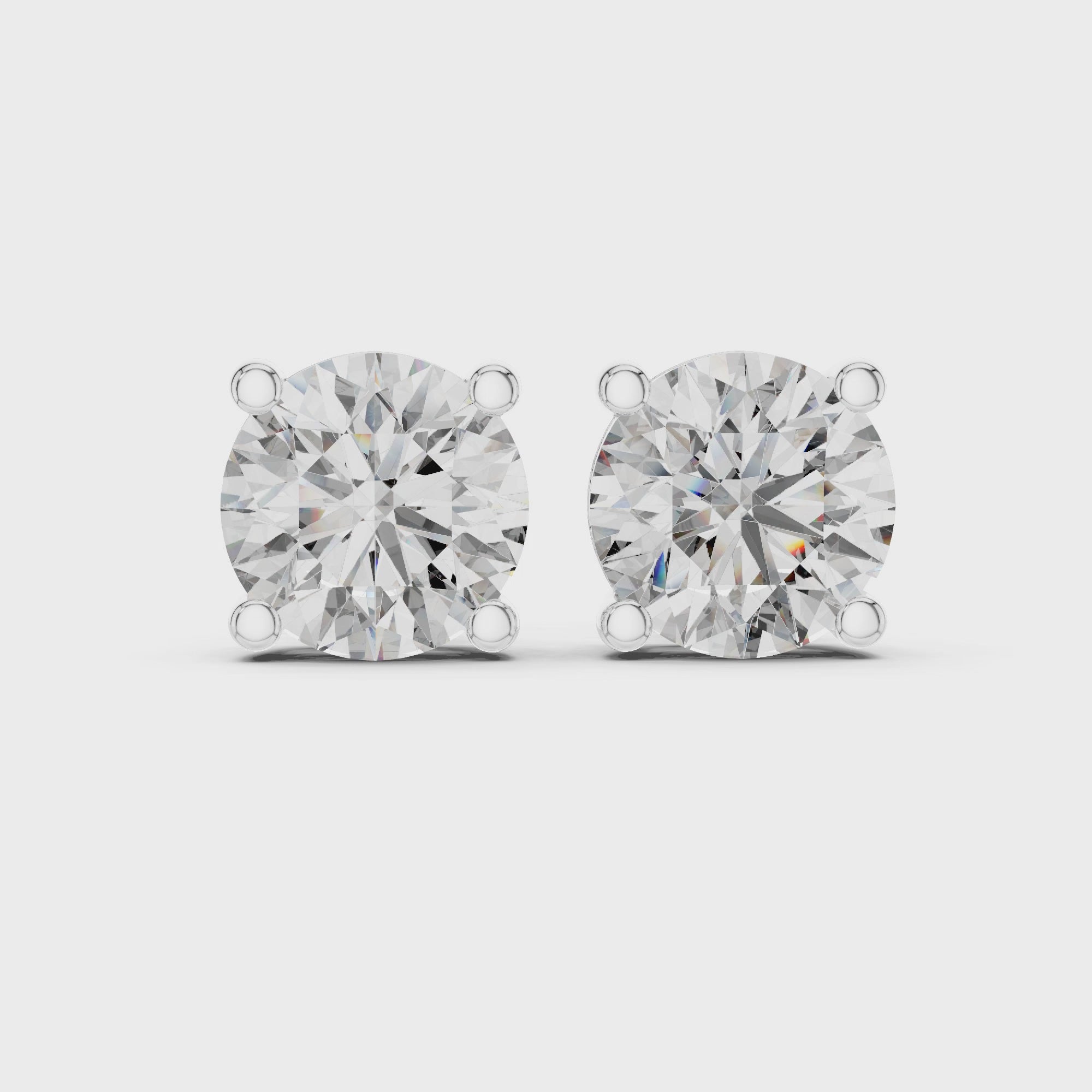Sparkling Luxe 2ct Classic Round Diamond Stud Earrings in 18KT White Gold