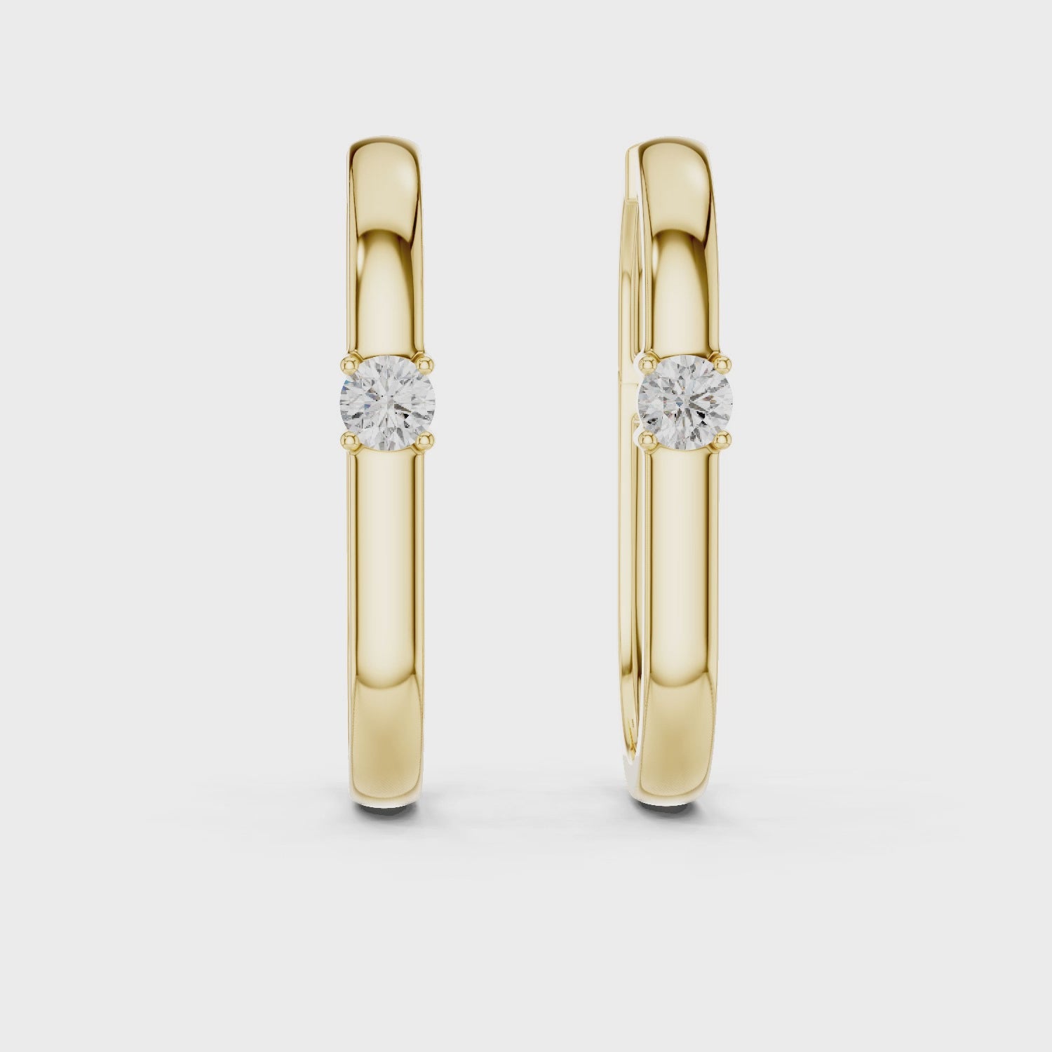 Sparkling Luxe 0.2ct Round Diamond Hoops Earrings in 18KT