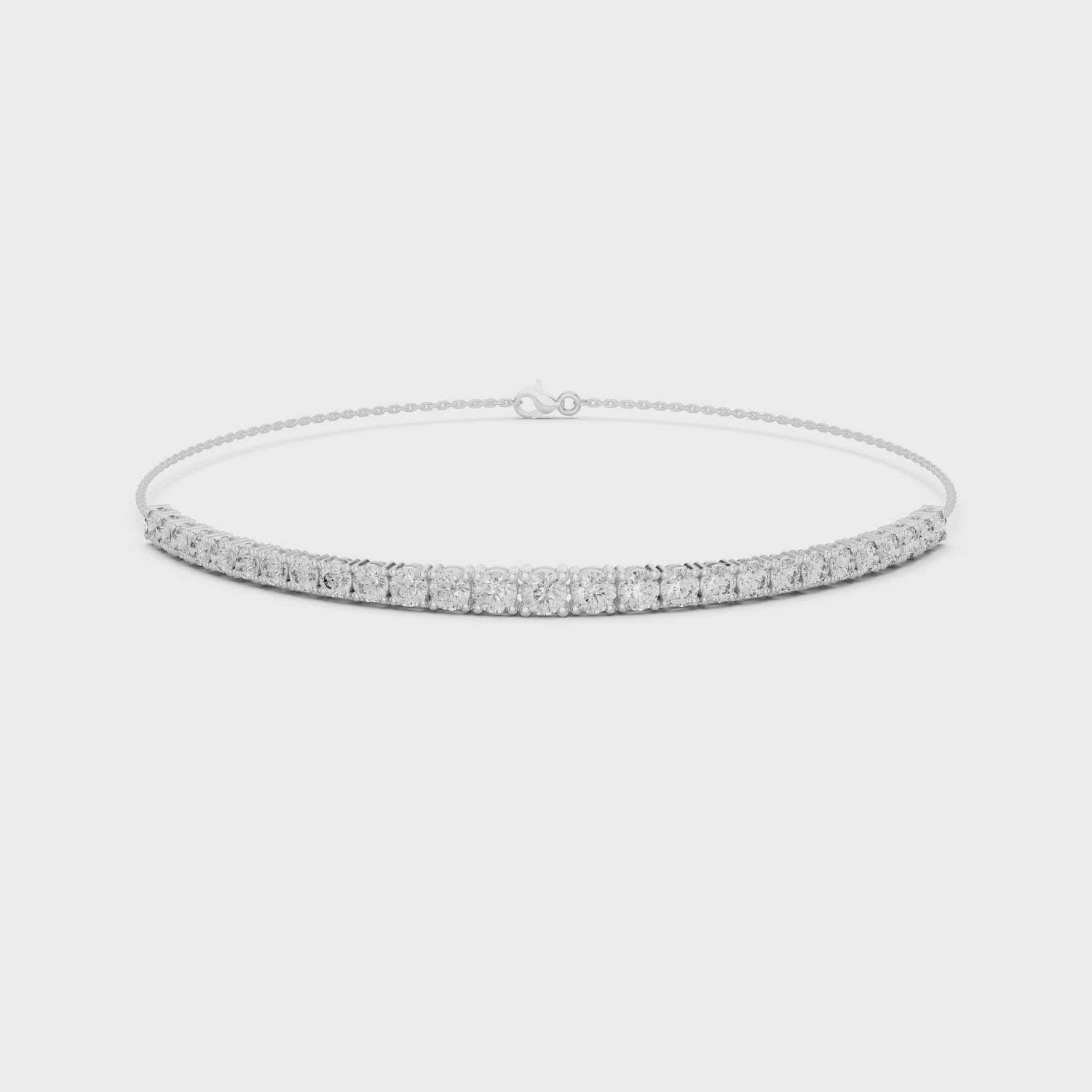 Sparkling Luxe 0.05ct Lab Grown Elegant Round Diamond 18KT Chain Bracelet