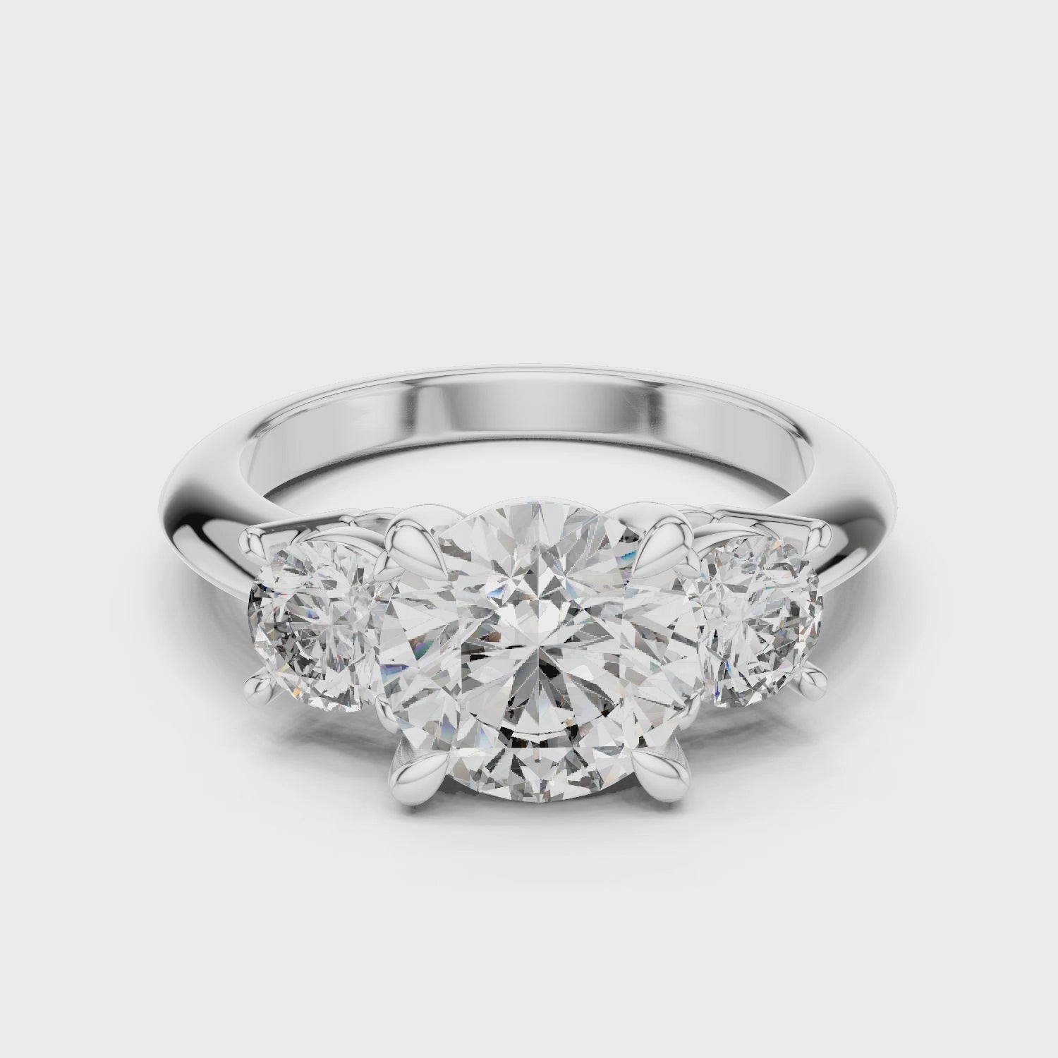 Sparkling Luxe Brilliant 2.5ct Cut Three Stone 18KT Engagement Ring