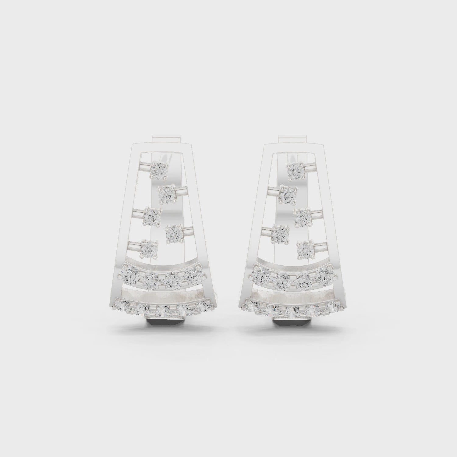 Sparkling Luxe 0.012ct 18KT Scattered Round Diamond Earrings