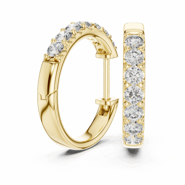 Sparkling Luxe 0.05CT Round Diamond Stud Huggies Hoops Earrings in 18KT