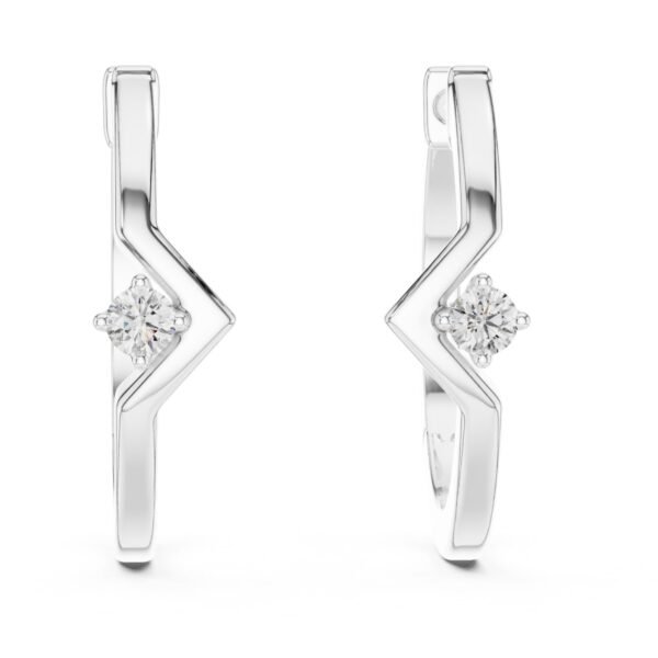 Sparkling Luxe 0.02ct Lab Grown Diamond V Hoops Earrings in 18KT