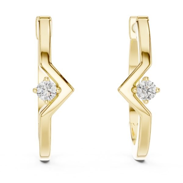 Sparkling Luxe 0.02ct Lab Grown Diamond V Hoops Earrings in 18KT