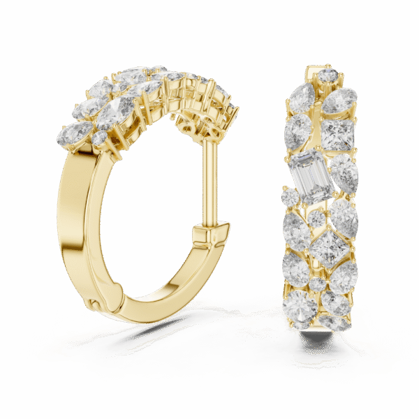 Sparkling Luxe 0.05ct Lab Grown Multi Shape Diamonds Hoops Earrings in 18KT