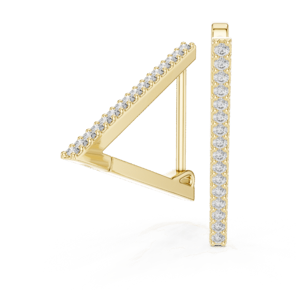 Sparkling Luxe 18KT Triangle Shape 0.006ct Round Diamond Hoops Earrings
