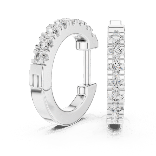 Sparkling Luxe Round Brilliant Linea Hoops Diamond Earrings 0.015ct with 18KT