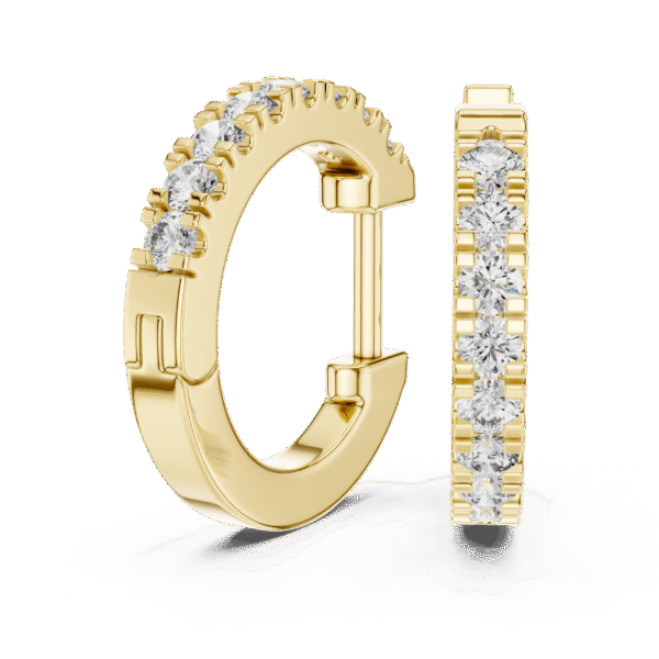 Sparkling Luxe Round Brilliant Linea Hoops Diamond Earrings 0.015ct with 18KT