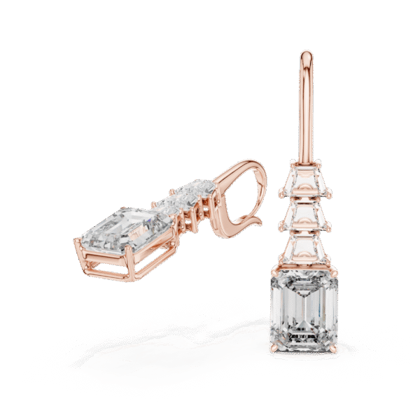 Sparkling Luxe 18KT Fancy Diamond Dangling Heart Stud 3.71ct Earrings