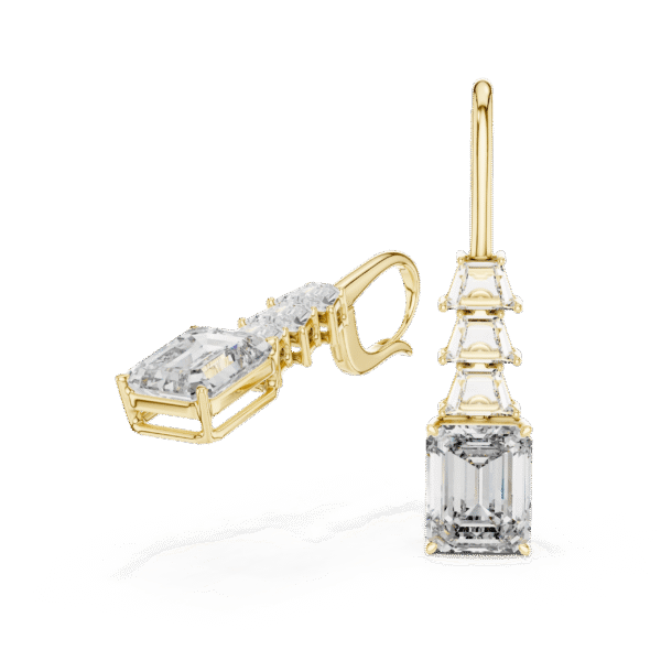 Sparkling Luxe 18KT Fancy Diamond Dangling Heart Stud 3.71ct Earrings