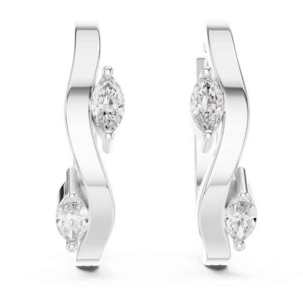 Sparkling Luxe 0.15ct Pear Shape Diamond Hoops Earrings in 18KT