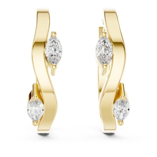 Sparkling Luxe 0.15ct Pear Shape Diamond Hoops Earrings in 18KT