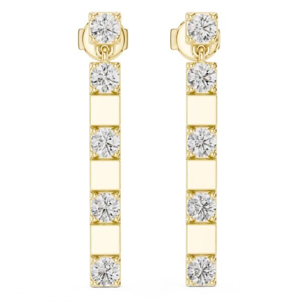 Sparkling Luxe 18KT Round Cut Diamond Hanging 0.11ct Earrings