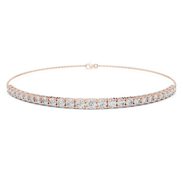 Sparkling Luxe 0.05ct Lab Grown Elegant Round Diamond 18KT Chain Bracelet