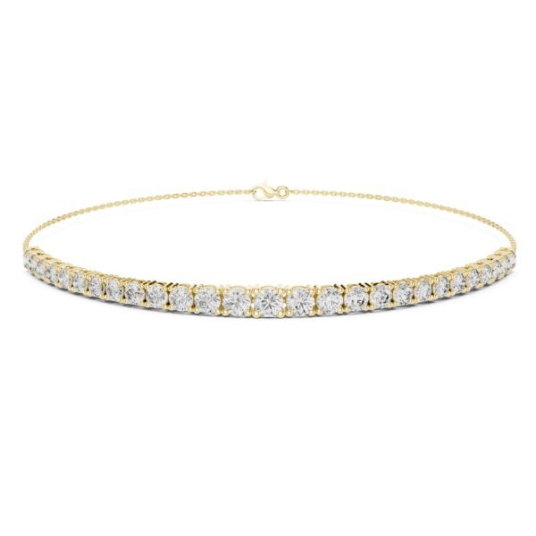 Sparkling Luxe 0.05ct Lab Grown Elegant Round Diamond 18KT Chain Bracelet