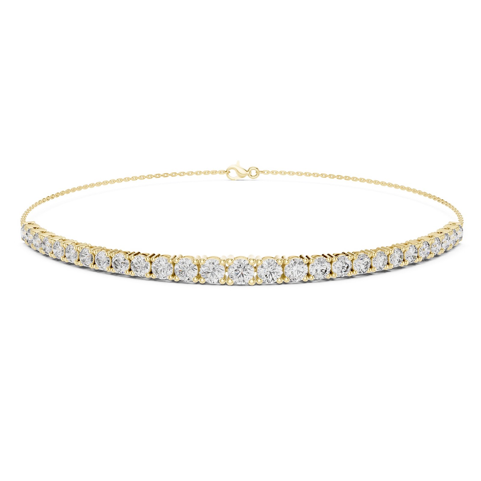 Sparkling Luxe 0.05ct Lab Grown Elegant Round Diamond 18KT Chain Bracelet