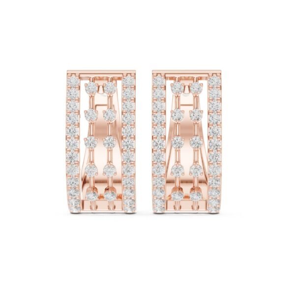 Sparkling Luxe 0.008 18KT Round Diamond Long Hoops Earrings