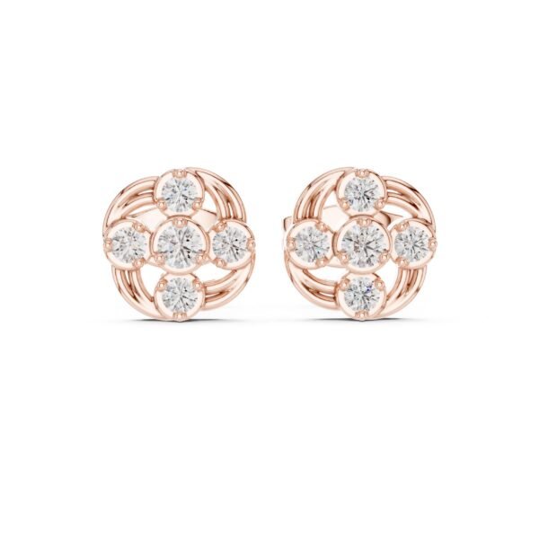 Sparkling Luxe 0.04ct 18KT Casual Round Shape Diamond Earring
